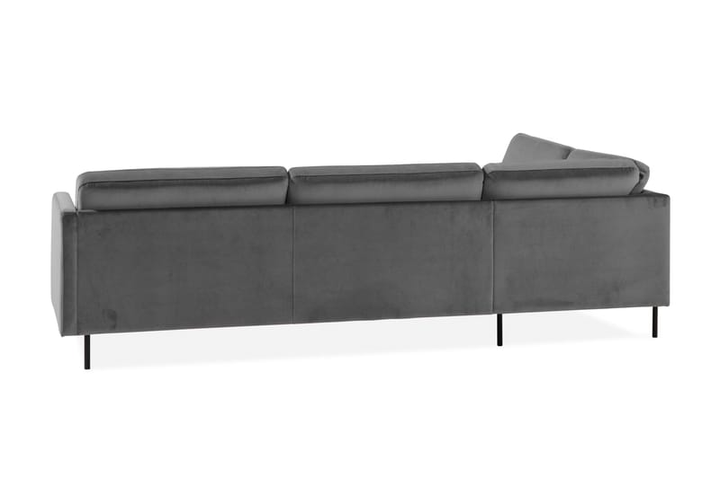 Teodin 2,5-seters Fløyelssofa med Sjeselong Venstre - Lysegrå - Møbler - Sofaer - Sofa med sjeselong