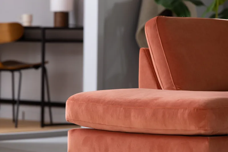 Teodin 2,5-seters Fløyelssofa med Sjeselong Venstre - Rosa - Møbler - Sofaer - Sofa med sjeselong