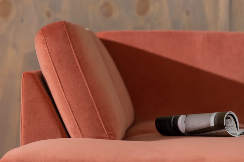 Teodin 2,5-seters Fløyelssofa med Sjeselong Venstre - Rosa - Møbler - Sofaer - Sofa med sjeselong