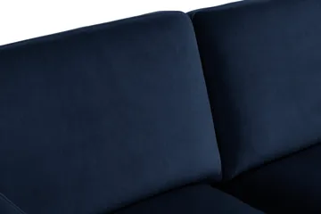 Teodin Fløyelssofa 2-seters med Divan Høyre - Blå - Møbler - Sofaer - Sofa med sjeselong