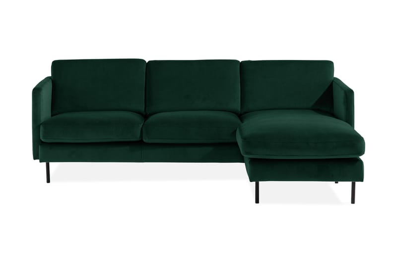 Teodin Fløyelssofa 2-seters med Divan Høyre - Grønn - Møbler - Sofaer - Sofa med sjeselong