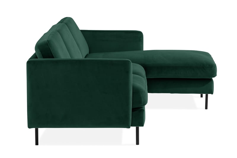 Teodin Fløyelssofa 2-seters med Divan Høyre - Grønn - Møbler - Sofaer - Sofa med sjeselong