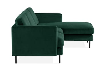 Teodin Fløyelssofa 2-seters med Divan Høyre - Grønn - Møbler - Sofaer - Sofa med sjeselong