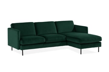 Teodin Fløyelssofa 2-seters med Divan Høyre - Grønn - Møbler - Sofaer - Sofa med sjeselong
