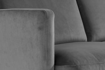 Teodin Fløyelssofa 2-seters med Divan Høyre - Lysegrå - Møbler - Sofaer - Sofa med sjeselong