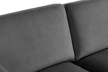 Teodin Fløyelssofa 2-seters med Divan Høyre - Lysegrå - Møbler - Sofaer - Sofa med sjeselong