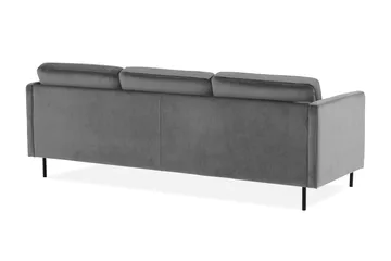Teodin Fløyelssofa 2-seters med Divan Høyre - Lysegrå - Møbler - Sofaer - Sofa med sjeselong