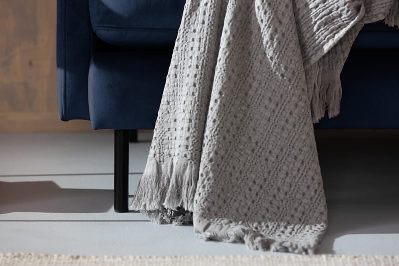 Teodin Fløyelssofa 2-seters med Divan Venstre - Blå - Møbler - Sofaer - Sofa med sjeselong