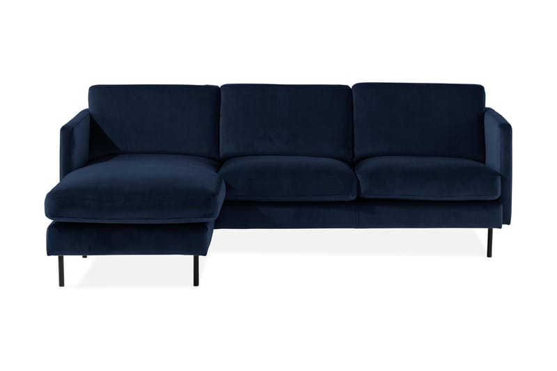 Teodin Fløyelssofa 2-seters med Divan Venstre - Blå - Møbler - Sofaer - Sofa med sjeselong