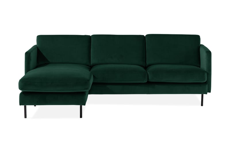 Teodin Fløyelssofa 2-seters med Divan Venstre - Grønn - Møbler - Sofaer - Sofa med sjeselong