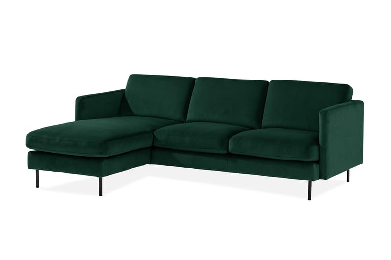 Teodin Fløyelssofa 2-seters med Divan Venstre - Grønn - Møbler - Sofaer - Sofa med sjeselong