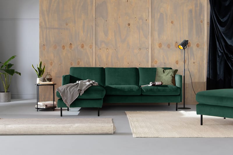 Teodin Fløyelssofa 2-seters med Divan Venstre - Grønn - Møbler - Sofaer - Sofa med sjeselong