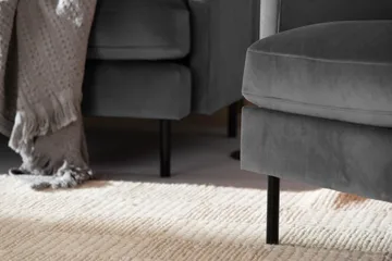 Teodin Fløyelssofa 2-seters med Divan Venstre - Lysegrå - Møbler - Sofaer - Sofa med sjeselong