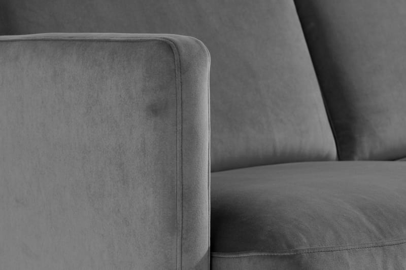 Teodin Fløyelssofa 2-seters med Divan Venstre - Lysegrå - Møbler - Sofaer - Sofa med sjeselong