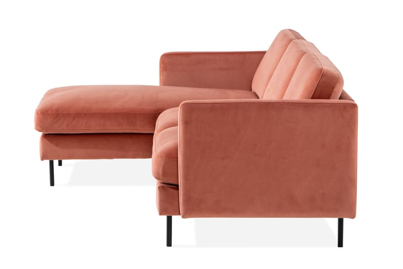 Teodin Fløyelssofa 2-seters med Divan Venstre - Rosa - Møbler - Sofaer - Sofa med sjeselong