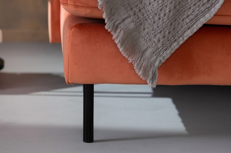 Teodin Fløyelssofa 2-seters med Divan Venstre - Rosa - Møbler - Sofaer - Sofa med sjeselong