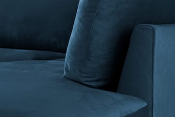 Trend 4-seters Høyrevendt L-formet Sjeselongsofa i Fløyel - Blå - Møbler - Sofaer - Sofa med sjeselong