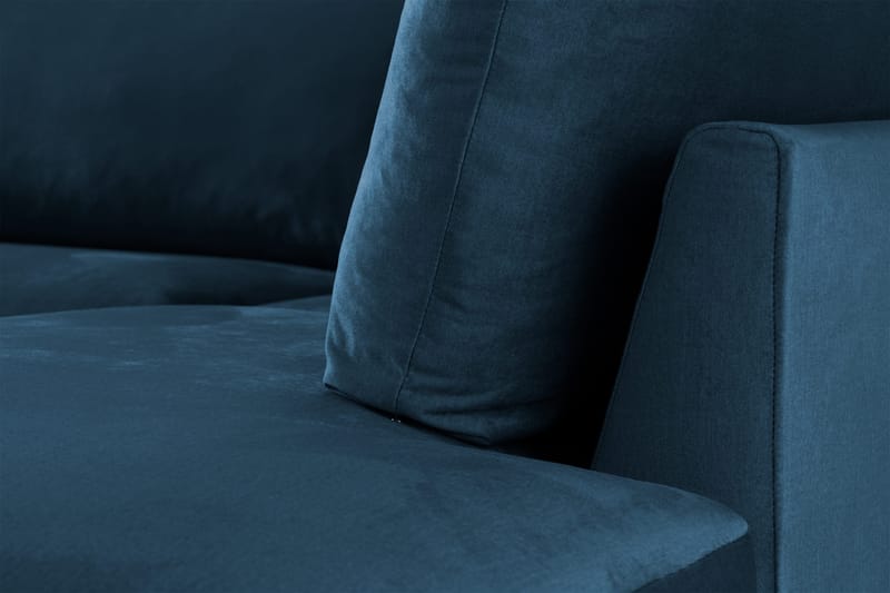 Trend 4-seters Høyrevendt L-formet Sjeselongsofa i Fløyel - Blå - Møbler - Sofaer - Sofa med sjeselong