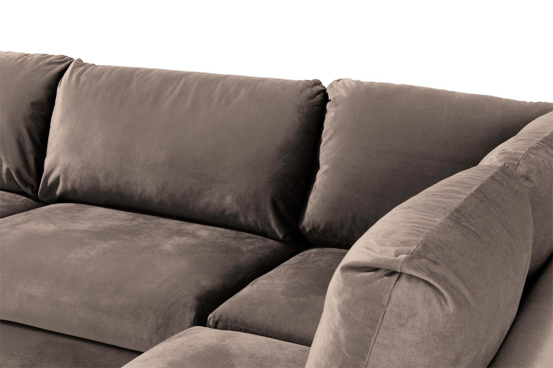 Trend 4-seters Høyrevendt L-formet Sjeselongsofa i Fløyel - Brun - Møbler - Sofaer - Sofa med sjeselong