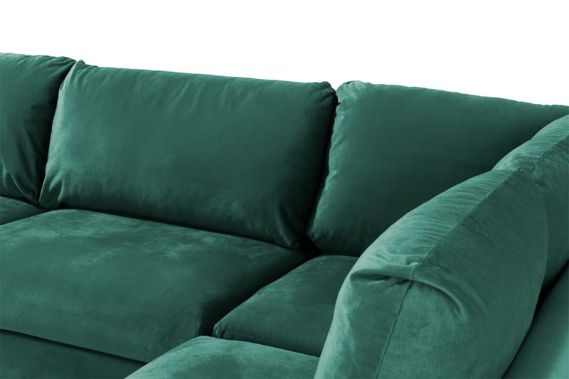Trend 4-seters Høyrevendt L-formet Sjeselongsofa i Fløyel - Grønn - Møbler - Sofaer - Sofa med sjeselong