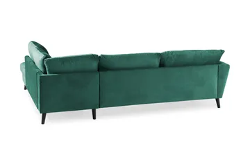 Trend 4-seters Høyrevendt L-formet Sjeselongsofa i Fløyel - Grønn - Møbler - Sofaer - Sofa med sjeselong