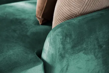 Trend 4-seters Høyrevendt L-formet Sjeselongsofa i Fløyel - Grønn - Møbler - Sofaer - Sofa med sjeselong