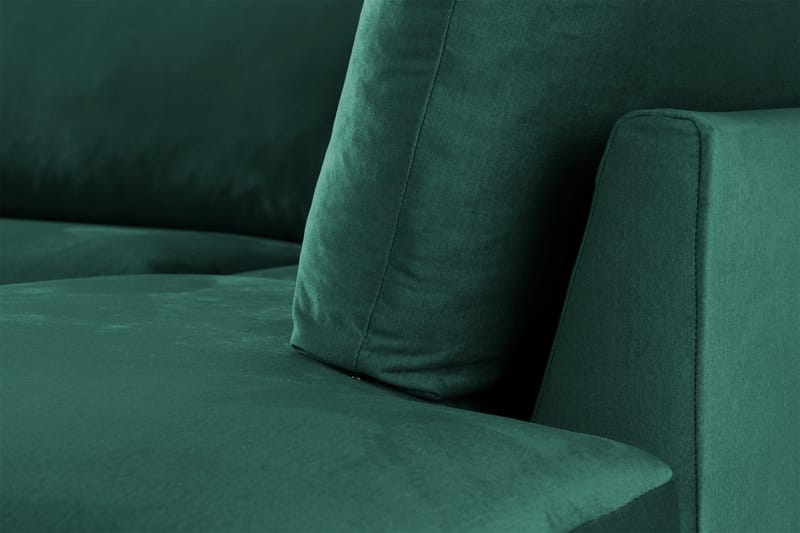 Trend 4-seters Høyrevendt L-formet Sjeselongsofa i Fløyel - Grønn - Møbler - Sofaer - Sofa med sjeselong