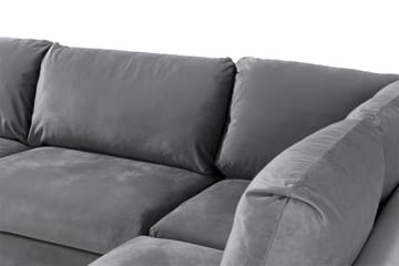Trend 4-seters Høyrevendt L-formet Sjeselongsofa i Fløyel - Lysegrå - Møbler - Sofaer - Sofa med sjeselong