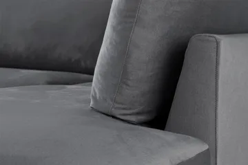 Trend 4-seters Høyrevendt L-formet Sjeselongsofa i Fløyel - Lysegrå - Møbler - Sofaer - Sofa med sjeselong