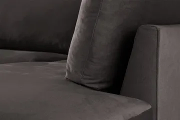 Trend 4-seters Høyrevendt L-formet Sjeselongsofa i Fløyel - Mørkegrå - Møbler - Sofaer - Sofa med sjeselong