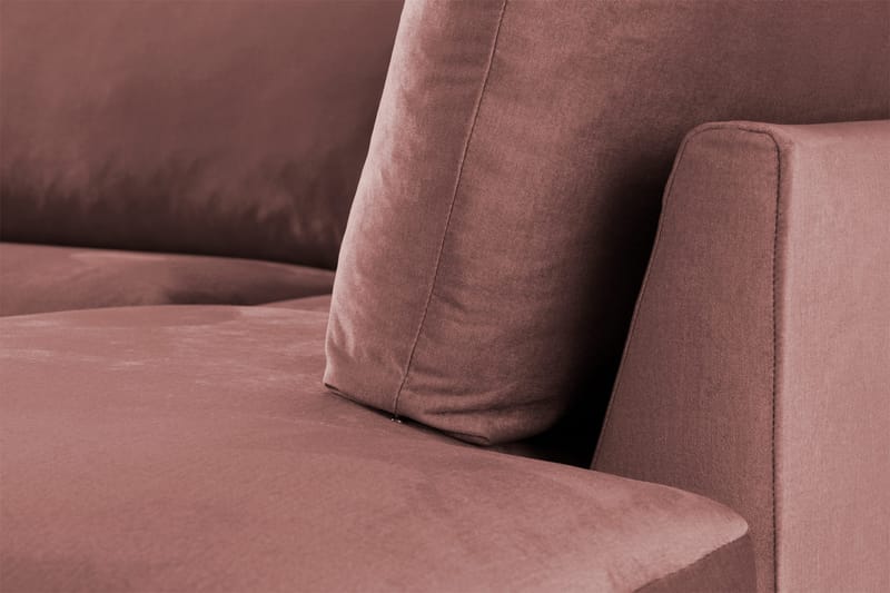 Trend 4-seters Høyrevendt L-formet Sjeselongsofa i Fløyel - Rosa - Møbler - Sofaer - Sofa med sjeselong