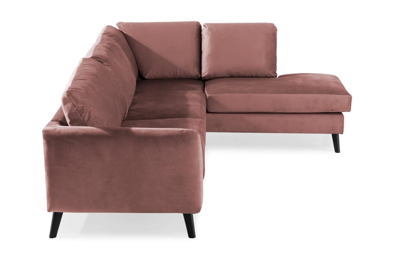 Trend 4-seters Høyrevendt L-formet Sjeselongsofa i Fløyel - Rosa - Møbler - Sofaer - Sofa med sjeselong