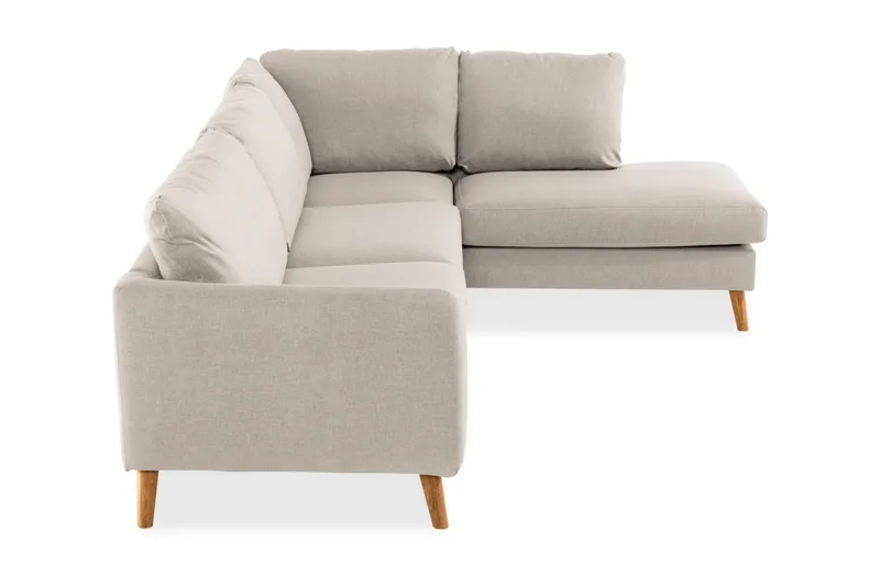 Trend 4-seters Høyrevendt L-formet Sjeselongsofa i Stoff 280 cm bred - Beige - Møbler - Sofaer - Sofa med sjeselong