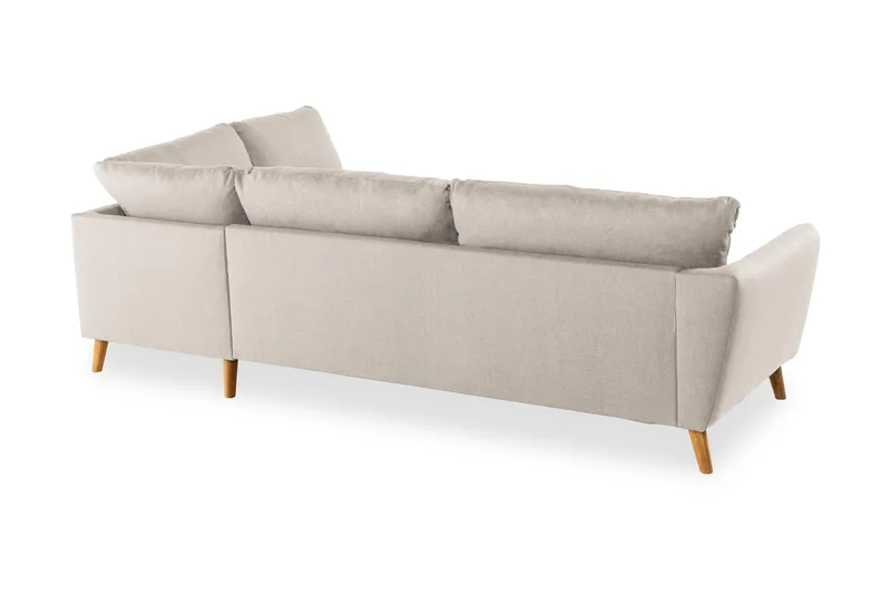 Trend 4-seters Høyrevendt L-formet Sjeselongsofa i Stoff 280 cm bred - Beige - Møbler - Sofaer - Sofa med sjeselong
