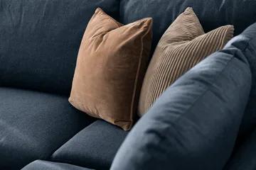 Trend 4-seters Høyrevendt L-formet Sjeselongsofa i Stoff - Blå - Møbler - Sofaer - Sofa med sjeselong
