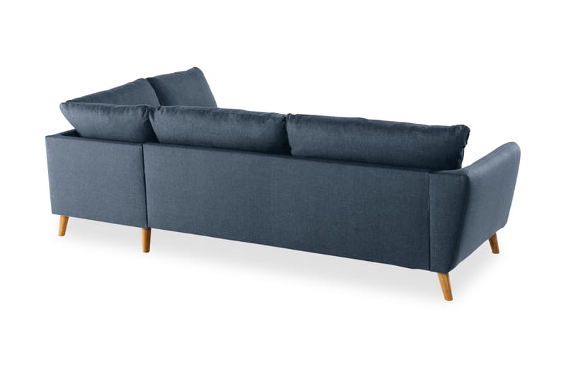 Trend 4-seters Høyrevendt L-formet Sjeselongsofa i Stoff - Blå - Møbler - Sofaer - Sofa med sjeselong