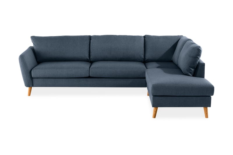 Trend 4-seters Høyrevendt L-formet Sjeselongsofa i Stoff - Blå - Møbler - Sofaer - Sofa med sjeselong