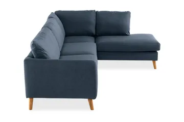 Trend 4-seters Høyrevendt L-formet Sjeselongsofa i Stoff - Blå - Møbler - Sofaer - Sofa med sjeselong