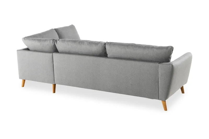 Trend 4-seters Høyrevendt L-formet Sjeselongsofa i Stoff - Grå - Møbler - Sofaer - Sofa med sjeselong