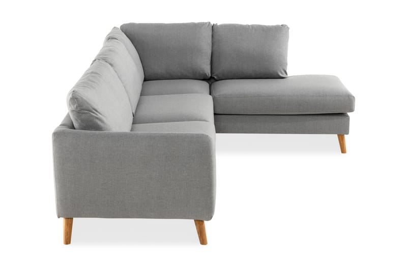 Trend 4-seters Høyrevendt L-formet Sjeselongsofa i Stoff - Grå - Møbler - Sofaer - Sofa med sjeselong