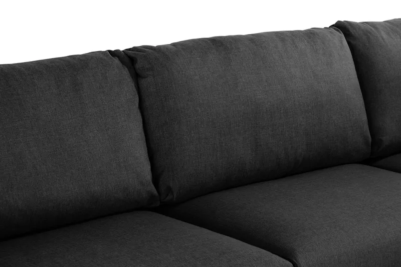 Trend 4-seters Høyrevendt L-formet Sjeselongsofa i Stoff - Svart - Møbler - Sofaer - Sofa med sjeselong