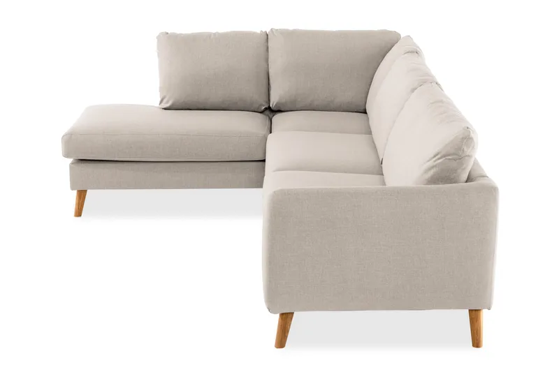 Trend 4-seters Venstrevendt L-formet Divansofa i Stoff - Beige - Møbler - Sofaer - Sofa med sjeselong