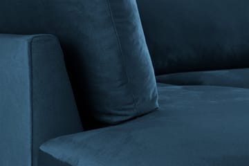 Trend 4-seters Venstrevendt L-formet Sjeselongsofa i Fløyel - Blå - Møbler - Sofaer - Sofa med sjeselong