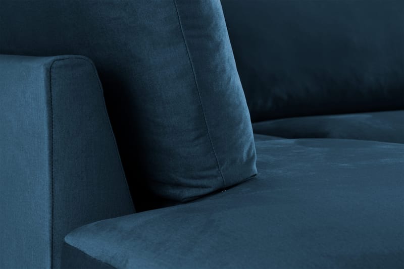 Trend 4-seters Venstrevendt L-formet Sjeselongsofa i Fløyel - Blå - Møbler - Sofaer - Sofa med sjeselong