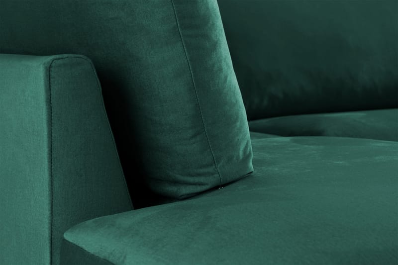 Trend 4-seters Venstrevendt L-formet Sjeselongsofa i Fløyel - Grønn - Møbler - Sofaer - Sofa med sjeselong