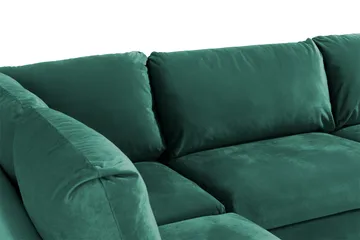 Trend 4-seters Venstrevendt L-formet Sjeselongsofa i Fløyel - Grønn - Møbler - Sofaer - Sofa med sjeselong