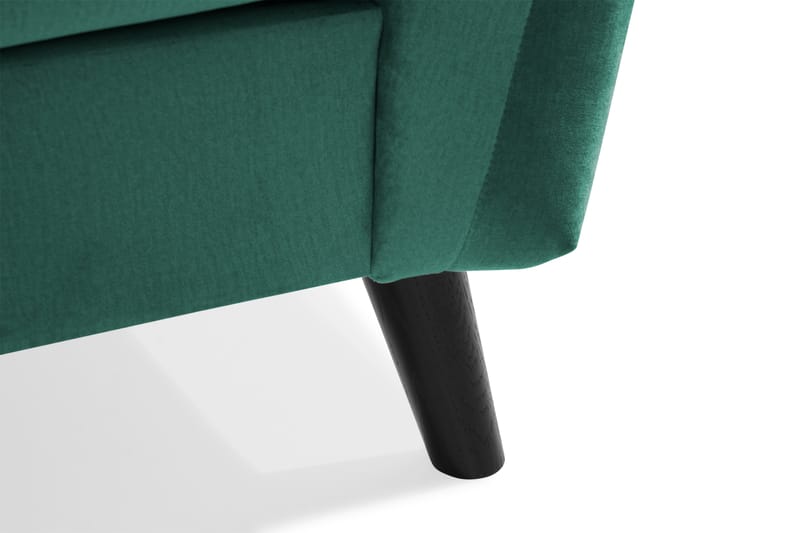 Trend 4-seters Venstrevendt L-formet Sjeselongsofa i Fløyel - Grønn - Møbler - Sofaer - Sofa med sjeselong