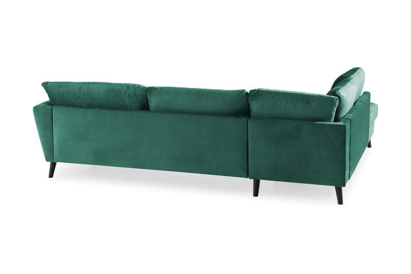 Trend 4-seters Venstrevendt L-formet Sjeselongsofa i Fløyel - Grønn - Møbler - Sofaer - Sofa med sjeselong