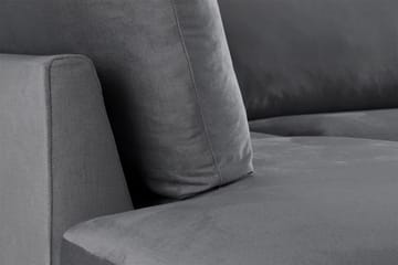 Trend 4-seters Venstrevendt L-formet Sjeselongsofa i Fløyel - Lysegrå - Møbler - Sofaer - Sofa med sjeselong