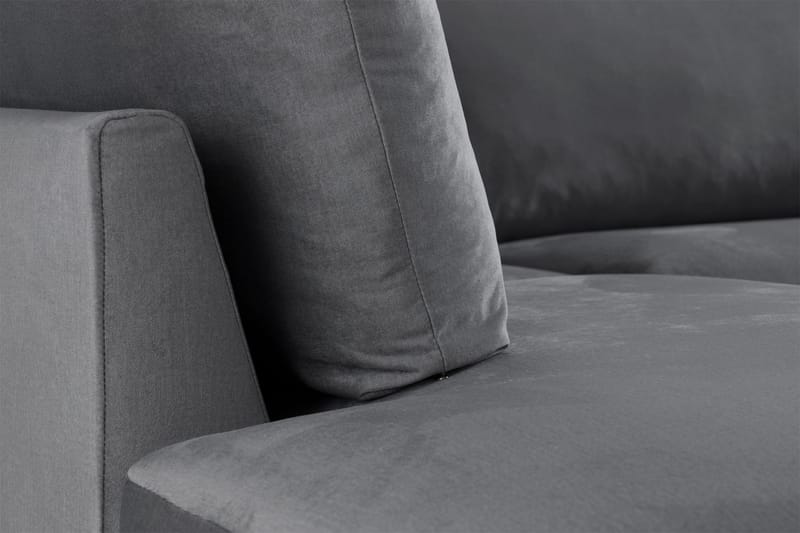 Trend 4-seters Venstrevendt L-formet Sjeselongsofa i Fløyel - Lysegrå - Møbler - Sofaer - Sofa med sjeselong